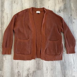 NWOT Universal Thread Brown Orange Rust cardigan sweater